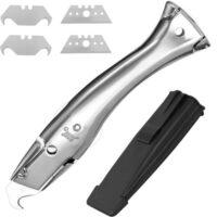Teppichmesser Hakenklinge Set mit 6 Teppichmessern und Trapezklingen für das Schneiden von PVC-Bodenbelägen, professionelle Cuttermesser für Anfänger und Profis