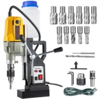 VEVOR 1100 W Magnetbohrmaschine, industrielle Bohrmaschine mit 12 Bohrer, max. Tiefe 55 mm, für Schiffs- und Brückenbau, Industrie, Stahlbau