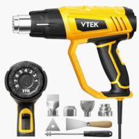 VTEK Heißluftfön, 1800W Heissluftpistole mit Variable Temperaturregelung und 3 Temperatureinstellungen, ideal für Entfernen von Farbe, Lötrohr und DIY-Handwerk