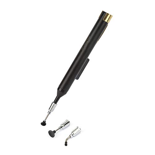 Vakuum-Saugstift LP-200, Lötentlötpumpe für IC SMD, Manuelles Werkzeug mit 3 Saugköpfen, Sauggrößen 3,2mm/6,4mm/9,5mm