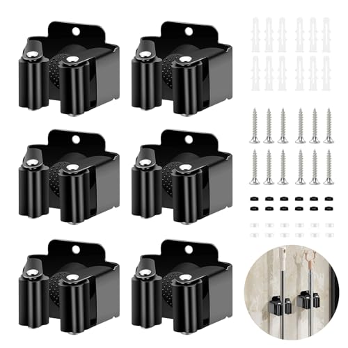 Gerätehalter Set aus Edelstahl für den Garten, Besenhalterung Wand mit Schrauben, Gerätehalter für Werkzeuge wie Wischmopp und Besen