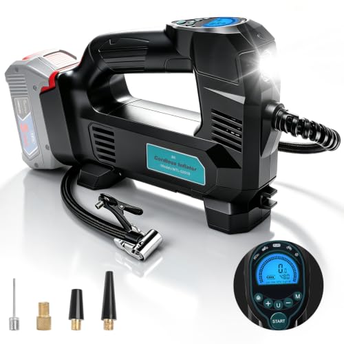 Waitley Akku-Luftkompressor für Bosch Professional Akku 18V -11 bar, tragbarer Akku-Luftpumpen mit digitalem Manometer für Auto, Motorrad, Fahrrad & Bälle