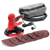 Trockenbauschleifer mit Ansaugung und 215mm Schleifteller für die Wände, ideal für Heimwerker und professionelle Bauberufe.