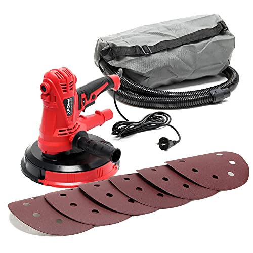 Trockenbauschleifer mit Ansaugung und 215mm Schleifteller für die Wände, ideal für Heimwerker und professionelle Bauberufe.