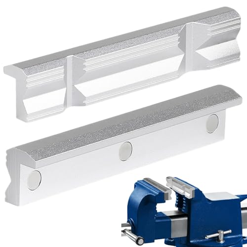 Hochwertige Schraubstock Schutzbacken aus Aluminiumlegierung, Prisma-Spann-Backen für sichere Halterung und magnetische Schraubstockbacken für 6 Zoll (150 mm) Schraubstöcke.