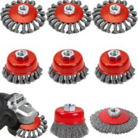 Drahtbürsten für Winkelschleifer, 8 Stück M14, Durchmesser 80 mm und 120 mm für Reinigen, Polieren, Schleifen und Entrosten