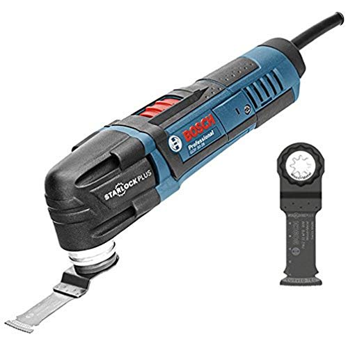 Bosch Professional Multi-Cutter GOP 30-28 mit Starlock-Werkzeugaufnahme, 300 Watt, inklusive 1x StarlockPlus BIM Tauchsägeblatt im Karton, Schwarz und Blau