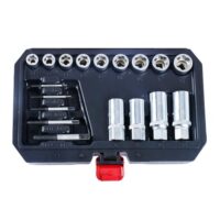 CCLIFE Schraubenextraktor Set, 14-teiliges Werkzeugset für effizientes Entfernen von Bolzen mit 3/8'' und 1/2'' Extraktoren aus hochfestem Chrom-Vanadium-Stahl