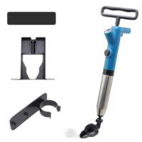 CHSEROK Rohrreinigungspumpe mit Manometer, Pressluft Rohrreiniger mit 2-Stufen-Drucksystem, Abflussreiniger Pumpe mit Adapter, Druckluft Rohrreiniger für Toilette und Abflussrohre