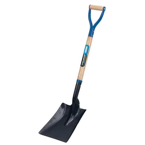 Draper Stahlschaufel, quadratisch, mit Hartholzschaft. Hochwertiges Werkzeug für Garten- und Haushaltsarbeiten. Robuste Konstruktion aus Stahl und harte Holzschaufel.