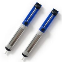 Entlötsaugpumpe, 2 Stück, Metall Antistatisch, mit Teflonspitze für präzises Löten und Entfernen von Lötzinn und Rückständen