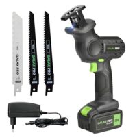 GALAX PRO Akku Säbelsäge 20V, LED Licht und Holzschneideblätter für präzise Kontrolle beim Schneiden von Metall, Mauerwerk und PVC.