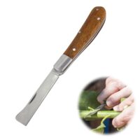 Gartenmesser mit klappbarer Konstruktion und edelstahlernen Schneidblatt zum Pfropfen, Knospen, Schneiden und Pilze graben