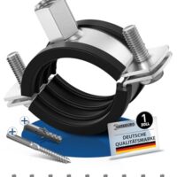GARSIDURO Profi Rohrschellen - Set mit 10 Stück, 1 Zoll (32-36mm), verzinkter Stahl mit Gummieinlage für sicherere Rohrbefestigung und Rohrhalterung