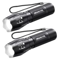 Zwei GEARLITE LED Taschenlampen, jede mit 5 Modi und IP65 Wasserdicht, ideal für Camping, Wandern und Outdoor-Aktivitäten