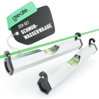Schnur Wasserwaage aus Aluminium, 2er Pack, 75 mm breit, robuster und langlebiger Mini-Wasserwaagen für Maurerschnüre, Zaunlinien oder Kabeltrassen