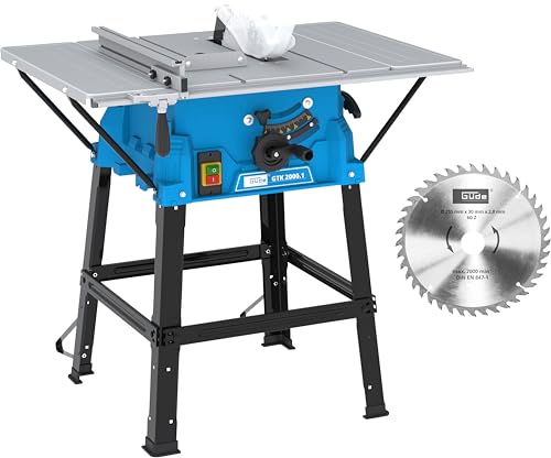 Güde Tischkreissäge GTK 2000.1, 230 Volt, 2000 Watt, Schnitthöhe 8,7 Zentimeter, Hartmetall-Sägeblätter, Absauganschluss