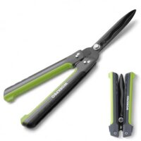 Heckenschere von WORKPRO mit klappbarem Design und ergonomischen Griffen für saubere Schnitte im Garten