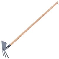 Kadax Hacke aus Metall, Gartenhäcke mit langem Stiel aus Holz, Doppelhacke für Garten zum Lockern, Lüften und Jäten des Bodens, Unkrauthacke