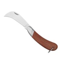 Klappbares Gartenmesser aus rostfreiem Stahl zum Veredeln und Schneiden. Hochwertiges Werkzeug mit ergonomischem Holzgriff und Klinge aus hochkarätigem Stahl.