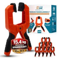 Das ultimative 10er-Set für alle Anwendungen - Klemmzwingen mit extra starker Federkraft und rostgeschützte Hochleistungsfeder - perfekt für Haushalt, Garten, Camping, Pool und Fotostudio