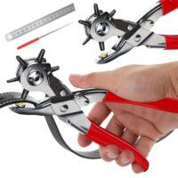 Lochzange für Leder, Gürtel Locher Rund, Leder-Lochzangen-Set, hochwertige Lochzange mit galvanisiertem Stahl und ergonomischem Design
