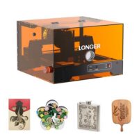 LONGER Ray5 miniS Lasergravierer mit Schutzhaube, Mini Graviermaschine für Holz Leder Acryl, 5.5W, DIY-Projekte - Arbeitsbereich 130 × 120 mm
