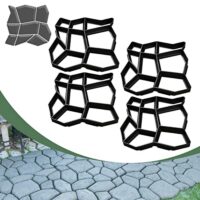 Schwarze Pflasterformen für Gartenweg und Gehweg, 43 x 43 x 4cm, wiederverwendbar