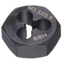 Quarzkant-Schneideisen M3,5x0,6 für Metall, Kunststoff und Holz - Rechtshänder Gewindeschneideisen - Schwarz