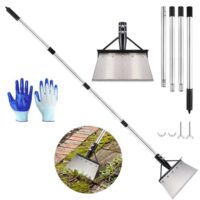 Reinigungsschaufel mit Stiel 170 cm, Multifunktionaler Gartenschaber & Unkrautschaber, Robuster Moosschaber mit 21 x 9,7 cm Stahlklinge für Gartenarbeit und Außenbereich