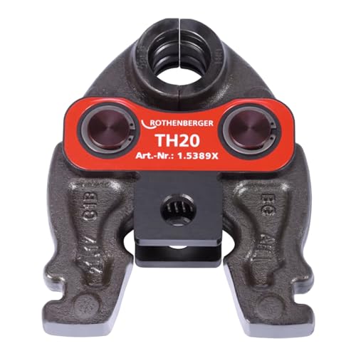 ROTHENBERGER Pressbacke Compact, TH Pressbacken Kontur, 20mm Arbeitsbereich Durchmesser. Hochwertiges Werkzeug für die Installation von Pressfittingen mit kompaktem Design und Dura-Lazar-Tec-Verfahren.