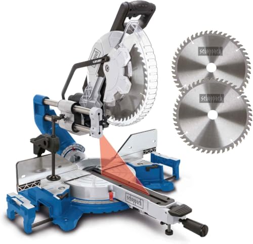 Scheppach Kappsäge HM305SL mit 2.Sägeblatt Ø305mm, Laser und Softstart für Heimwerkerbetrieb