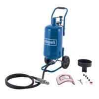Scheppach Mobiles Sandstrahlgerät SBT-20 Sandtrahlpistole mit 2,5m Schlauch und Strahlgut für verschiedene Oberflächen wie Holz, Metall, Beton und Lackoberflächen
