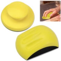 Schleifklotz Handschleifblock mit Klett Handschleifer Runde und Mausförmiges für Schleifscheiben Handschleifer 5 Zoll 2 Stück Schleifpapierblock - Komfortables Design, einfache Handhabung, Vielseitige Anwendungsmöglichkeiten