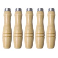 Ergonomischer Holzgriff mit Metallhülse für Schneidwerkzeuge und Schraubendreher, 5 Stück, 4.13 Zoll Handgriff