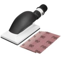 Shineboc Handschleifer mit Absaugung 125 x 70 mm, kleiner Handschleifer für mehr Szenarien, inklusive 5 St. Netz-Schleifstreifen Klett Korn P80 P120 P180 P240 P400