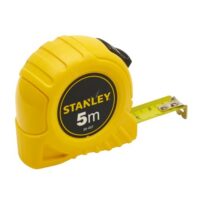 Stanley Bandmaß, 5 Meter extra starkes gebautes Band mit Polymer-Schutzschicht und Endhaken dreifach vernietet. Ideal für Innen- und Außenmessungen.