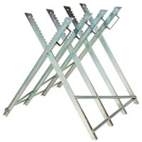 Klappbarer Sägebock für Kettensägen, Arbeitsbock mit vier Stammhalter aus Stahl, ideal für das Sagen von Brennholz und Heimwerken.