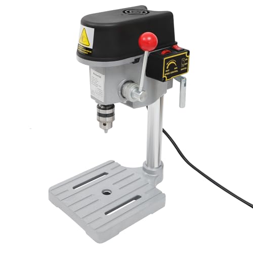 Tischbohrmaschine 340W, Elektrische Standbohrmaschine mit Basis und Mini-Tischbohrständer für Bohren von Holz, Kunststoff, Aluminium, DIY & Möbelmontage
