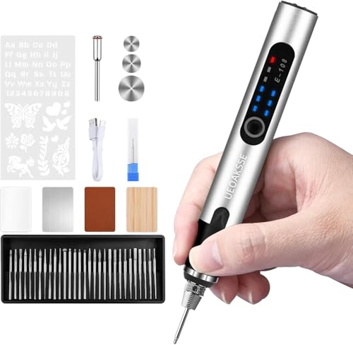 Gravierstift mit 50+ Zubehörteilen, kabelloser Gravurstift für alle Materialien, 3-stufig regelbar, USB-aufladbar