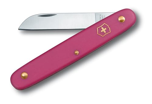 Blumenmesser von Victorinox, Gartenmesser, Schweizer Taschenmesser, Floristenausstattung, scharfe Klinge, gerader Griff, pink
