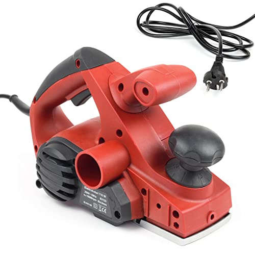 Wiltec Elektrohobel 710W, Hobelbreite 82 mm, Spantiefe 3 mm, inkl. Parallel-/Falztiefenanschlag, Spanauswurf und Sicherheitsschalter, Holzhobel für effizientes Bearbeiten von Holzoberflächen