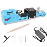 ZXLLAFT Mini Drehmaschinen Perlen Poliermaschine, 150W Mini Drehbank Drehmaschine Mini Fräsmaschine Holz Perlen Holzdrehmaschine für DIY Handcraft Die Herstellung Tisch Holzbearbeitung