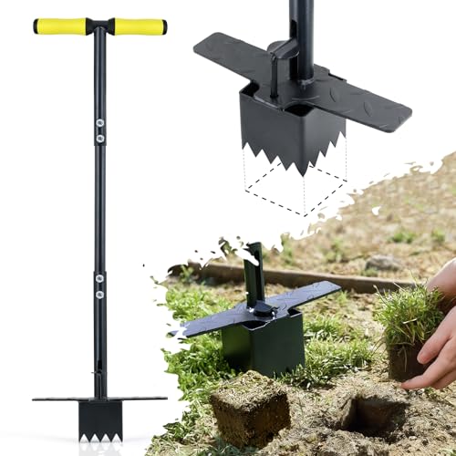 Professioneller Rasenstecher für Rasenerneuerung, 91,5 cm lang, mit gezackter Kante und Doppelpedal für effektive Schnitttechnik