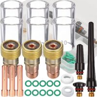 WIG-Brenner-Zubehörset mit 29 Teilen, inklusive Glasbecher, Spannzangen und O-Ringen für Pyrex-Glasbecher-Set WP-17/18/26