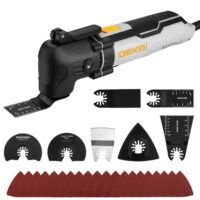 Multifunktionales Oszillationswerkzeug 300W von DEKOPRO, mit 6 Geschwindigkeitsstufen und drei Klingen für Holz, Kunststoff und Metall