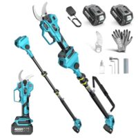 Elektro-Astschere mit Teleskopstiel und bürstenlosem Motor für Bäume und Blumen - 40mm Schnittdurchmesser, zwei 4.0Ah-Akkus, SK5-Klinge und vier Einstellungen