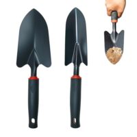 Gartenschaufel Set aus Kohlenstoffstahl, robuste Handschaufeln für Gartenarbeit, 2er-Set mit Breite und schmale Pflanzschaufel