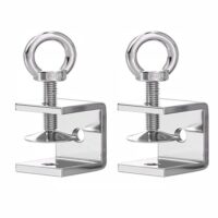 2 Stück 20mm Hochleistungs-C-Klemmen-Basisständer aus Edelstahl mit Breiter Backenöffnung und Hängenden Ringschrauben für Metallbearbeitung und Holzbau