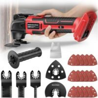 Multifunktionswerkzeug mit 23 Zubehörstücken, Oszillationswerkzeug für Milwaukee 18V Akku, Bürstenloser Motor, 6 Geschwindigkeiten, max. 21.000 U/min.
